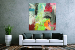 Wohndesign - Sofa weiss vor Betonwand