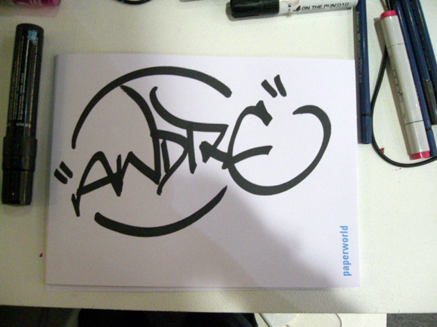 Live Graffiti your name at fair Paperworld, Frankfurt 2007