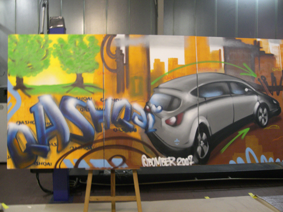 Nissan Qashqai Launch Live spraycan art/Urban Art Graffiti Workshop at Car shops in Germany 2007
