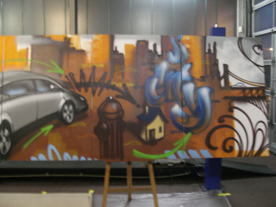 Nissan Qashqai Launch Live spraycan art/Urban Art Graffiti Workshop at Car shops in Germany 2007