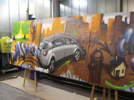 Nissan Qashqai Launch Live spraycan art/Urban Art Graffiti Workshop at Car shops in Germany 2007