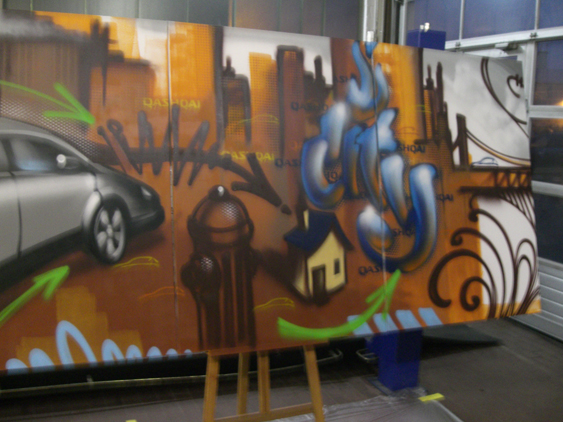 Nissan Qashqai Launch Live spraycan art/Urban Art Graffiti Workshop at Car shops in Germany 2007