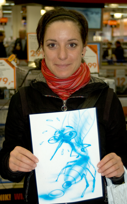 Street Art airbrushing and customizing for 37 grad and the client Canon photoprinter at Saturn Hansa Munich 2008