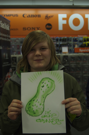 Street Art airbrushing and customizing for 37 grad and the client Canon photoprinter at Saturn Hansa Munich 2008