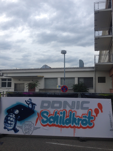 Donic Schildkröt on framed canvas by Bomber @ Spring Games, Heidelberg 2015