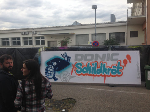 Donic Schildkröt on framed canvas by Bomber @ Spring Games, Heidelberg 2015