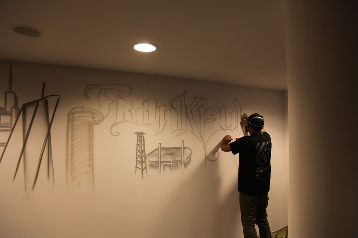 Grand Opening Innside Ostend by Melia Live Urban Art Spray Event Skyline Frankfurt Topics 19.10.2017