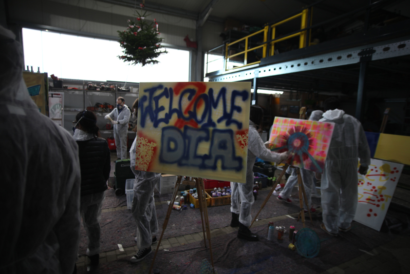 Educated fools
From uneducated schools: Urban Art Spray Graffitiworkshop for the EZB/ECB, 2019