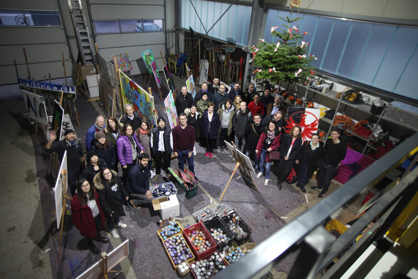 Educated fools
From uneducated schools: Urban Art Spray Graffitiworkshop for the EZB/ECB, 2019