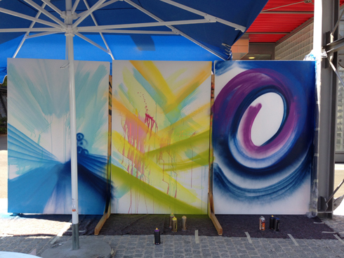 Live Graffiti Urban Art on canvas fo the employee party of Mainova 2018.