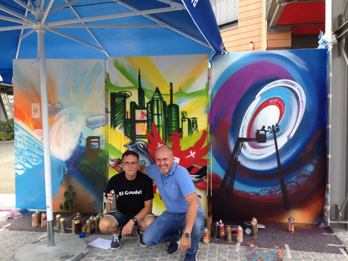 Live Graffiti Urban Art on canvas fo the employee party of Mainova 2018.