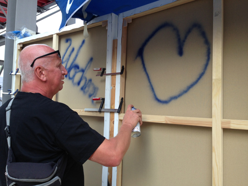 Live Graffiti Urban Art on canvas fo the employee party of Mainova 2018.