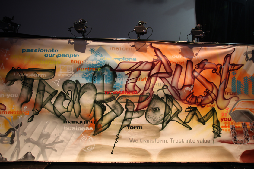 Live Graffiti Art for 30th anniversary itelligence Mitsubishi hall, Düsseldorf, Germany 2019.