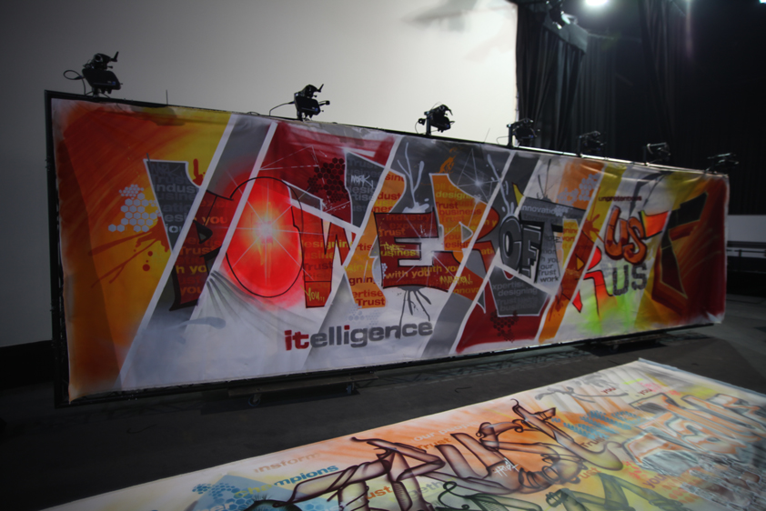 Live Graffiti Art for 30th anniversary itelligence Mitsubishi hall, Düsseldorf, Germany 2019.