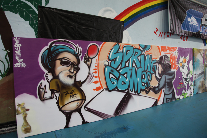 Spring Games style artwork on framed canvas by Bomber @ Spring Games, Heidelberg 2015