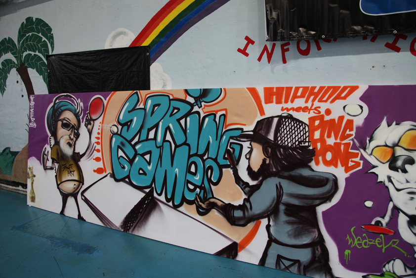 Spring Games style artwork on framed canvas by Bomber @ Spring Games, Heidelberg 2015