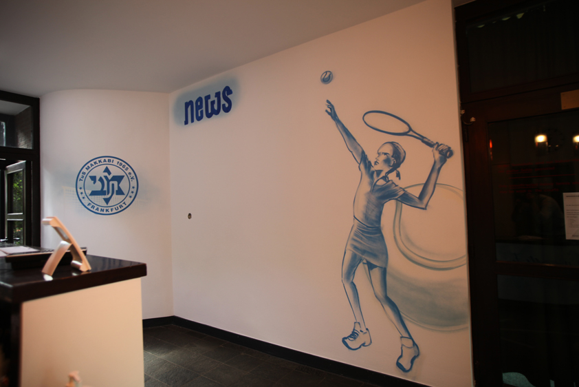 Makkabi Tennis & Squashpark Frankfurt-Ginnheim freestyle Spraycan Artwork/Aerosol Art, 2020