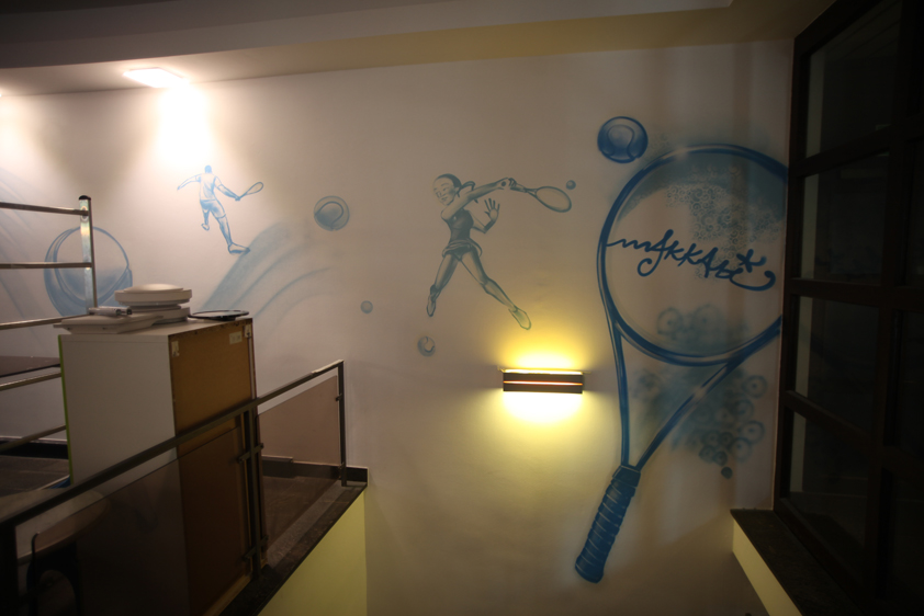 Makkabi Tennis & Squashpark Frankfurt-Ginnheim freestyle Spraycan Artwork/Aerosol Art, 2020