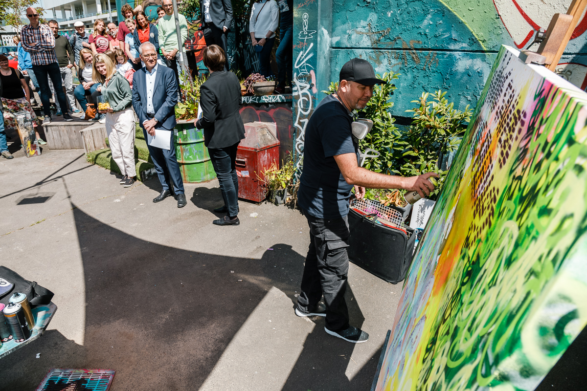 Tarek al Wazir & Helge Steinmann/Bomber Live Graffiti/Street Art auf Leinwand 2022Copyright by Marc Jacquemin | Photography | www.achtung.photo