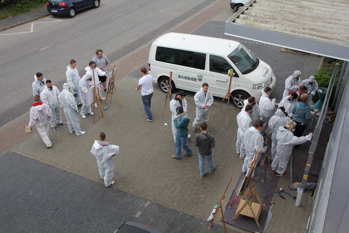 IG Bau Malerinnung Graffiti Workshop mit Malerazubis 2015
