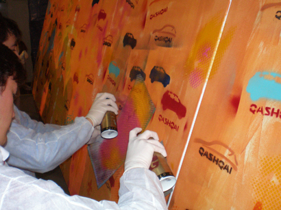 Nissan Qashqai Launch Live spraycan art/Urban Art Graffiti Workshop, Autohaus Hornbacher Kelkheim 2007