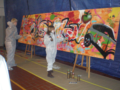 Nissan Qashqai Launch Live spraycan art/Urban Art Graffiti Workshop, Autohaus Hornbacher Kelkheim 2007