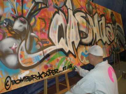 Nissan Qashqai Launch Live spraycan art/Urban Art Graffiti Workshop, Autohaus Hornbacher Kelkheim 2007