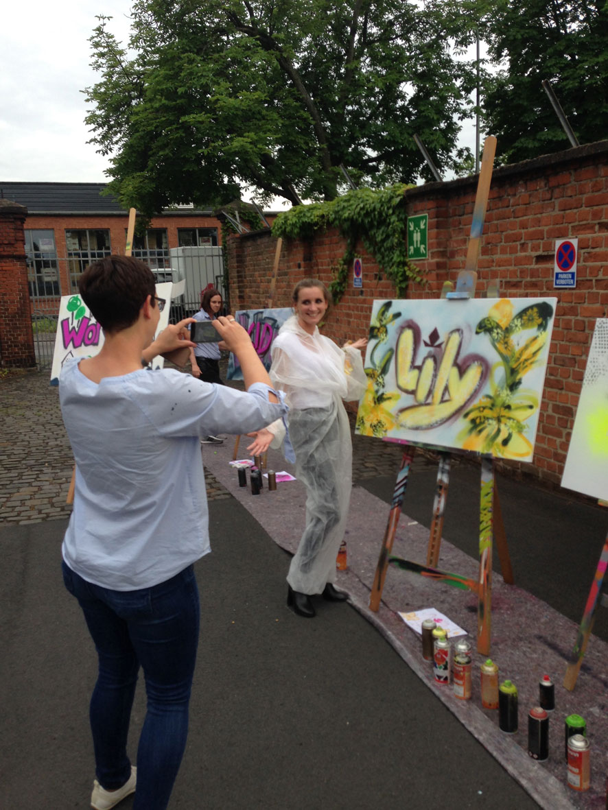 Graffiti Urban Art Spray Workshop Patrizia AG, Klassikstadt Frankfurt, 2019