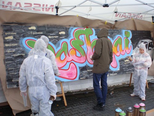 Nissan Qashqai Launch Live spraycan art/Urban Art Graffiti Workshop at Car shops in Germany 2007