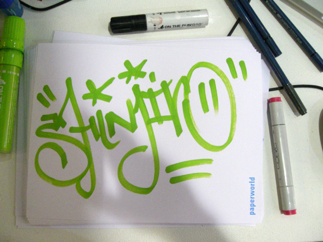 Live Graffiti your name at fair Paperworld, Frankfurt 2007