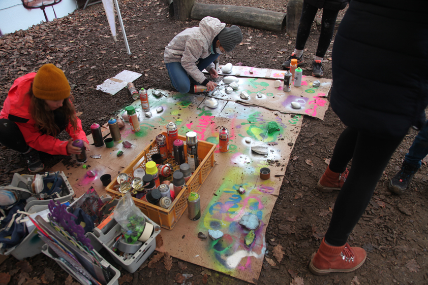 Montessori Zentrum Hofheim Schulhof Graffiti Workshop 2020