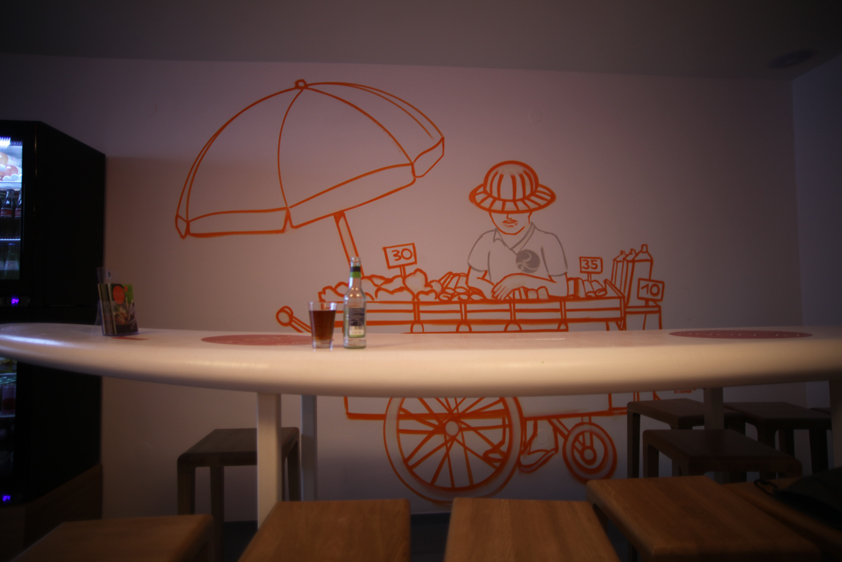 Wandgestaltungen im Pi-Nong Thai Restaurant, Frankfurt Nordend, 2019