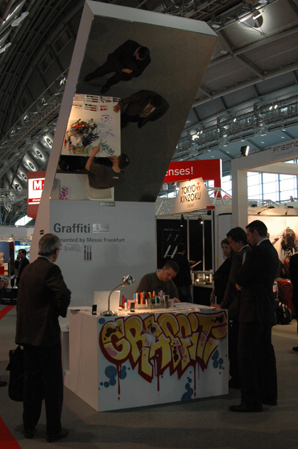 Live Graffiti your name at fair Paperworld, Frankfurt 2009