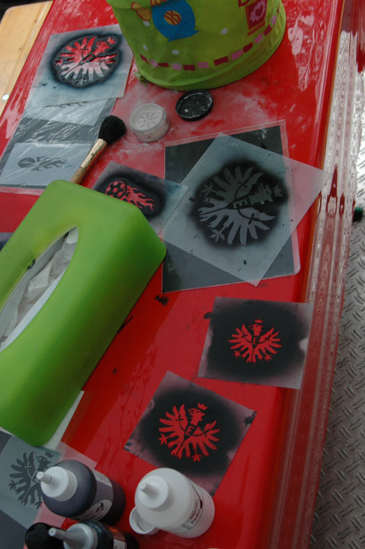 Eintracht Frankfurt Live Street Art Airbrushing, Bundesliga Saisonauftakt, Waldstadion für FNP Frankfurter Neue Presse, 2010