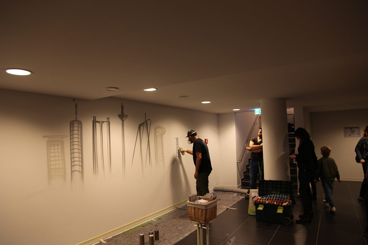 Grand Opening Innside Ostend by Melia Live Urban Art Spray Event Skyline Frankfurt Topics 19.10.2017