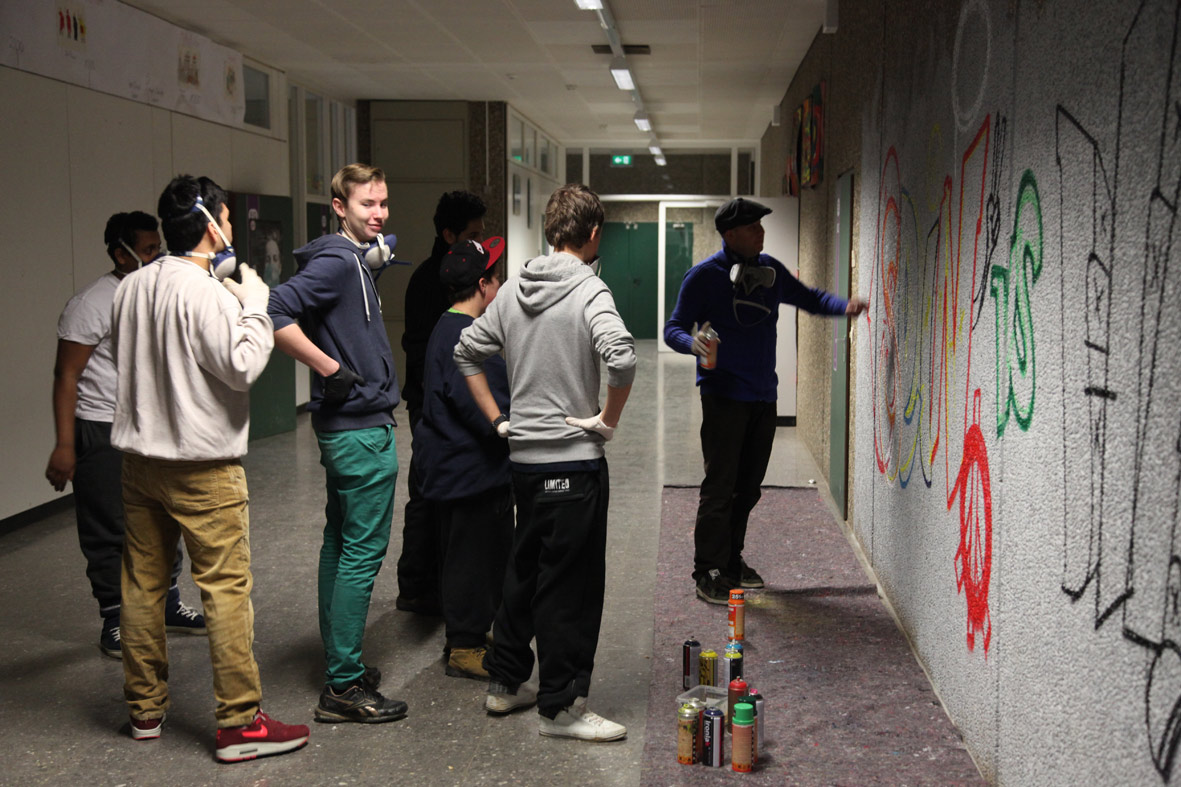 Intermezzo Graffiti Workshop, Johann-Hirnich-Wichern Schule Hofheim, 2013