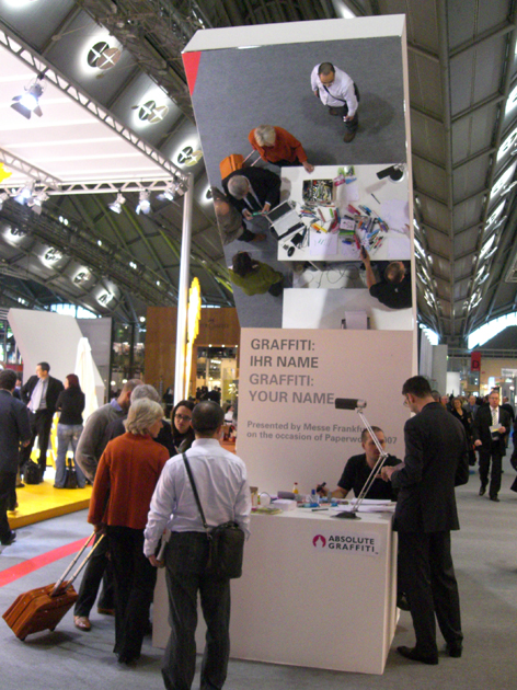 Live Graffiti your name at fair Paperworld, Frankfurt 2007