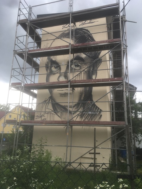 Ludwig Meidner Selbstportrait 1955 Street Art Graffiti Marxheim 2021